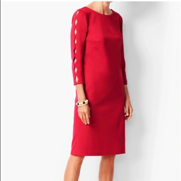 RSVP by Talbots Red Above The Knee Scalloped Sleeve Dress, Women’s Size 2 Petite - Picture 3 of 9